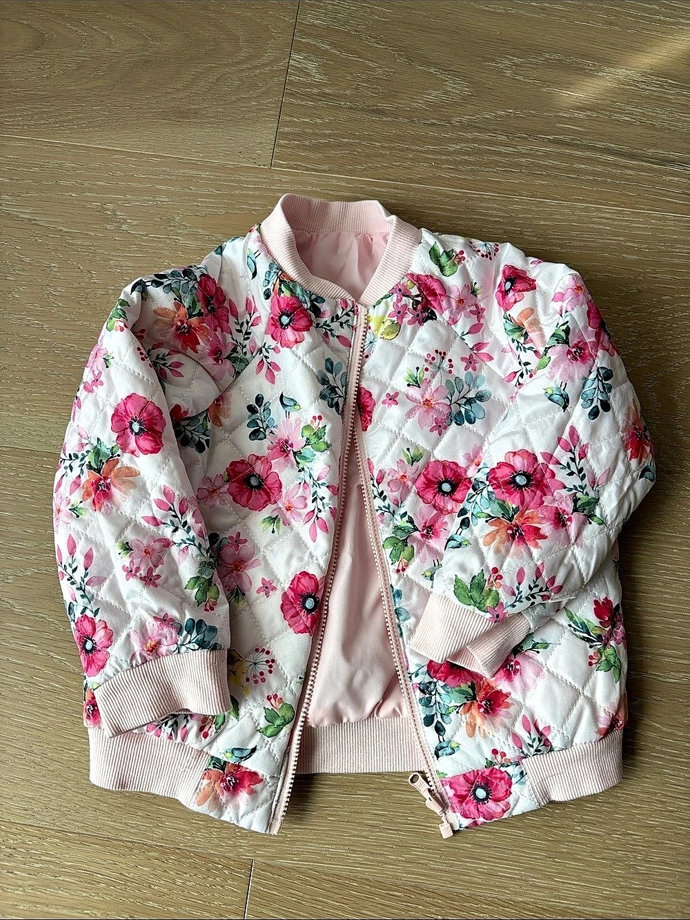 Reversible Kids Floral Pink & White Jacket